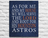 Houston Astros Personalized "As for Me" Art Print
