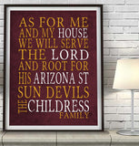 Arizona State Sun Devils Personalized "As for Me" Art Print