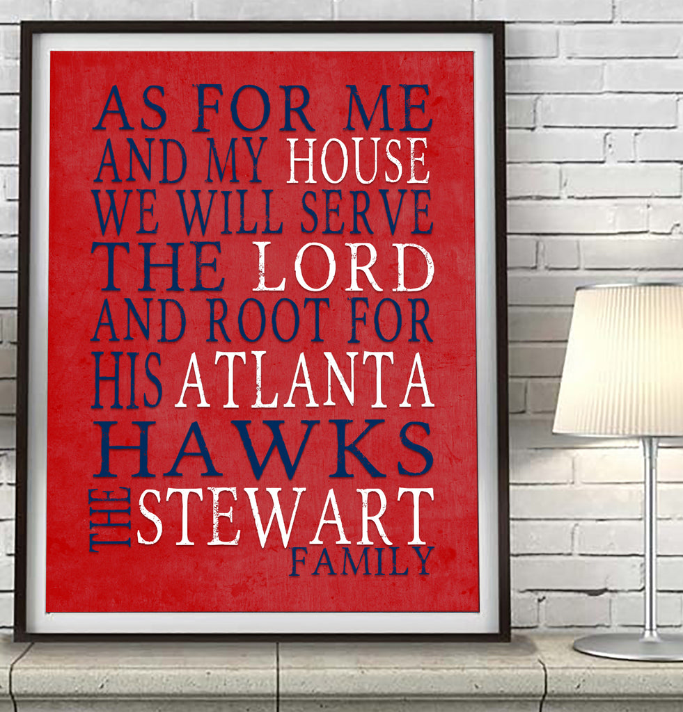 Atlanta Hawks  Personalized "As for Me" Art Print