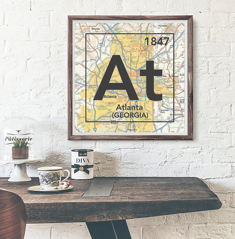 Atlanta Georgia AT- Vintage Periodic Map ART PRINT