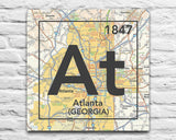 Atlanta Georgia AT- Vintage Periodic Map ART PRINT