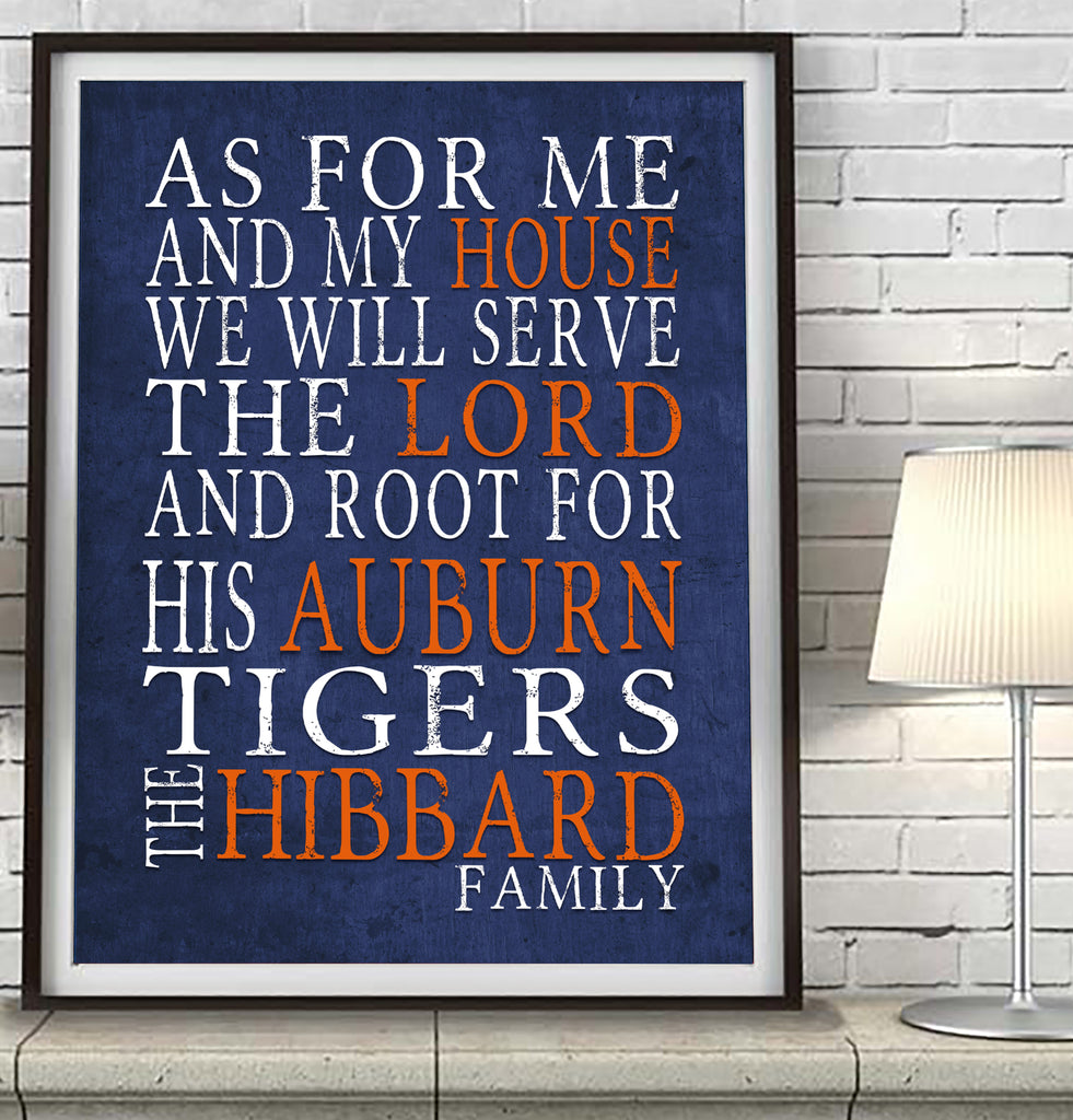 Auburn University Tigers personalized  "As for Me" Art Print