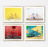 Bicycle Photography Prints, Set of 4, Home Wall Decor