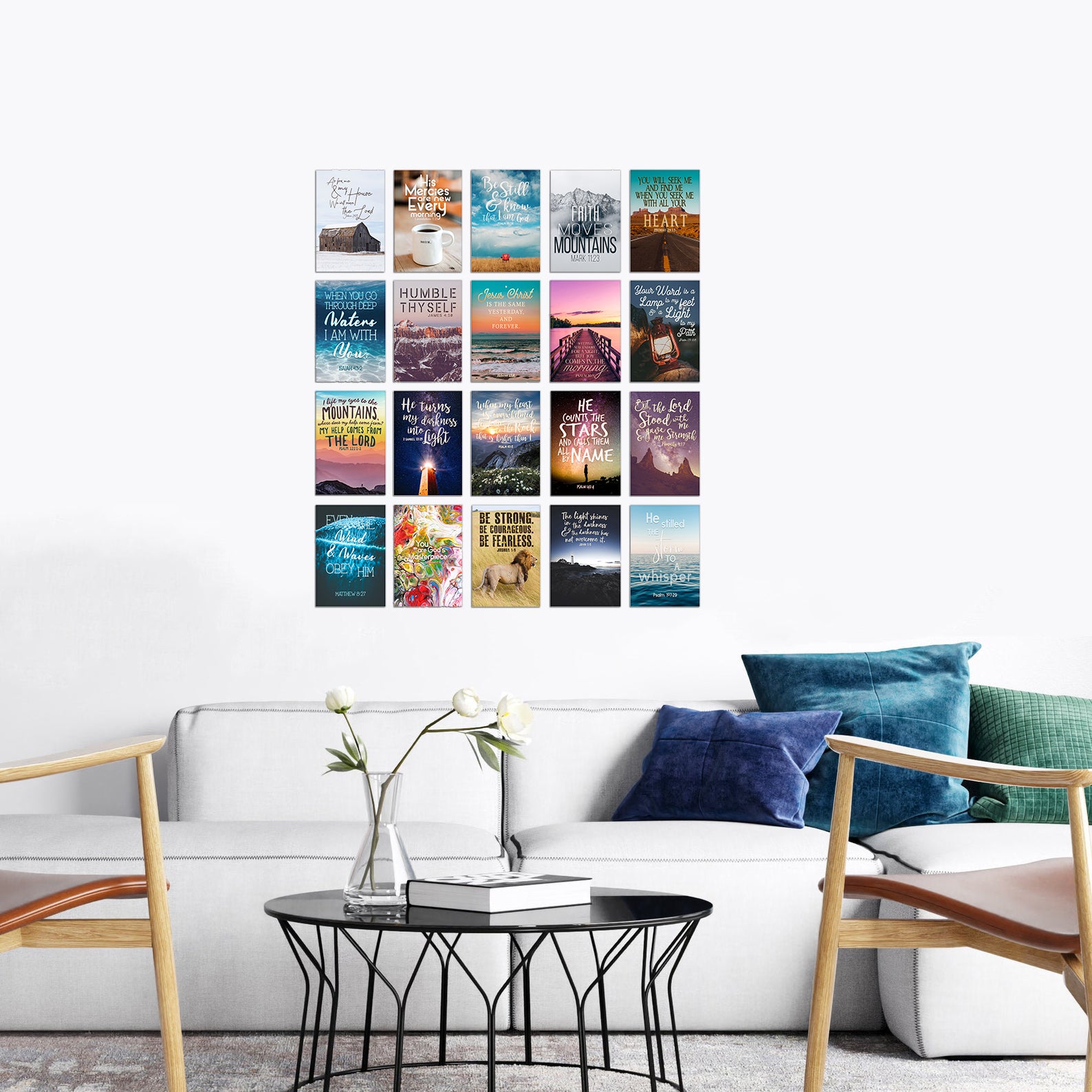 20 Bible Verse Photography Aesthetic Collage Kit, Teen Room Wall