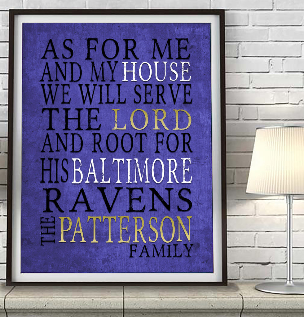 Baltimore Ravens football Personalized "As for Me" Art Print