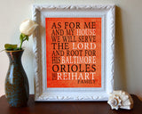Baltimore Orioles baseball Personalized "As for Me" Art Print