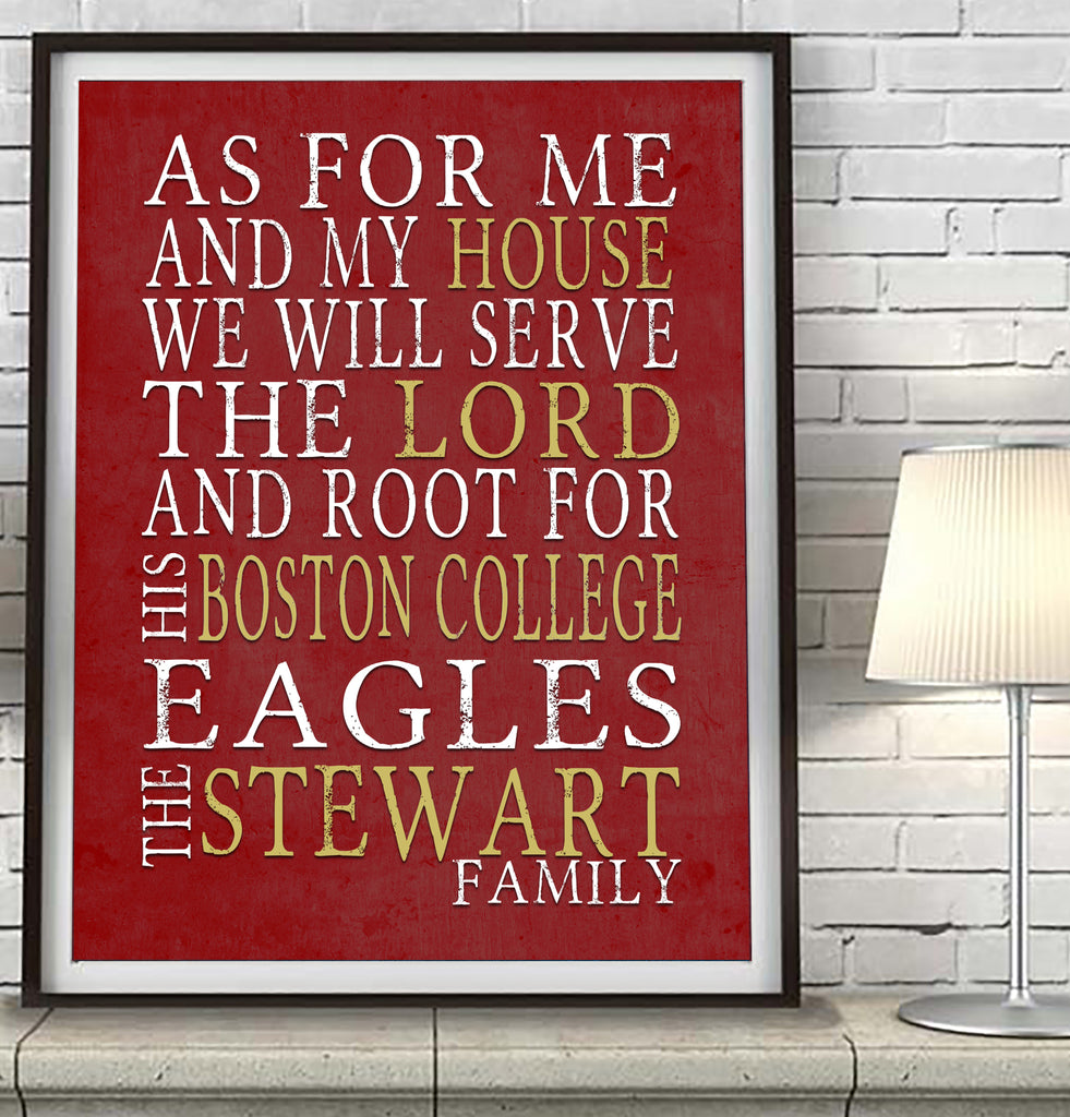 Boston College Eagles Personalized "As for Me" Art Print