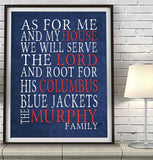 Columbus Blue Jackets hockey Personalized "As for Me" Art Print