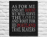 Portland Trailblazers Personalized "As for Me" Art Print
