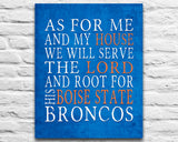 Boise State Broncos personalized "As for Me" Art Print