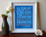 Boise State Broncos personalized "As for Me" Art Print