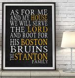 Boston Bruins hockey Personalized "As for Me" Art Print