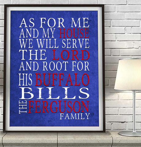 Buffalo Bills Personalized "As for Me" Art Print