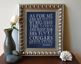 BYU Brigham Young Cougars Personalized "As for Me" Art Print