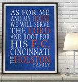 F.C. Cincinnati Soccer Personalized "As for Me and My House" Art Print