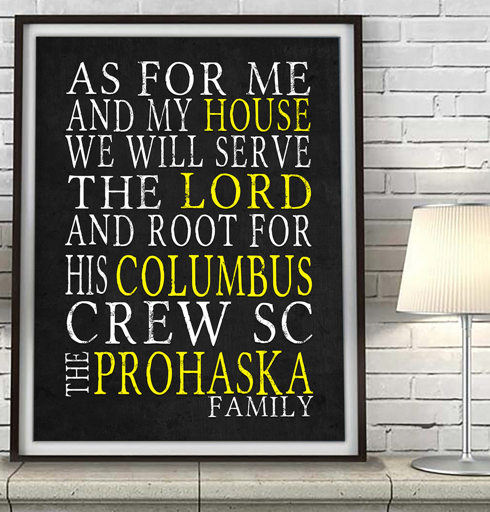 Columbus Crew SC Personalized "As for Me and My House" Art Print