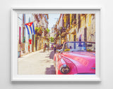 Vintage Vibrant Cuba Cuban Photography Prints, Set of 4, Home and Wall Decor