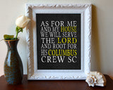 Columbus Crew SC Personalized "As for Me and My House" Art Print