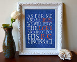 F.C. Cincinnati Soccer Personalized "As for Me and My House" Art Print