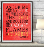 Calgary Flames hockey Personalized "As for Me" Art Print
