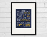 California Golden Bears personalized "As for Me" Art Print