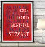 Montreal Canadiens Personalized "As for Me" Art Print