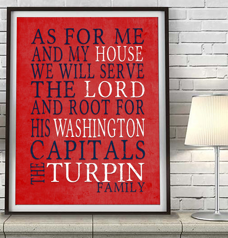 Washington Capitals Personalized "As for Me" Art Print