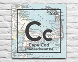 Cape Cod Massachusetts Cc- Vintage Periodic Map ART PRINT