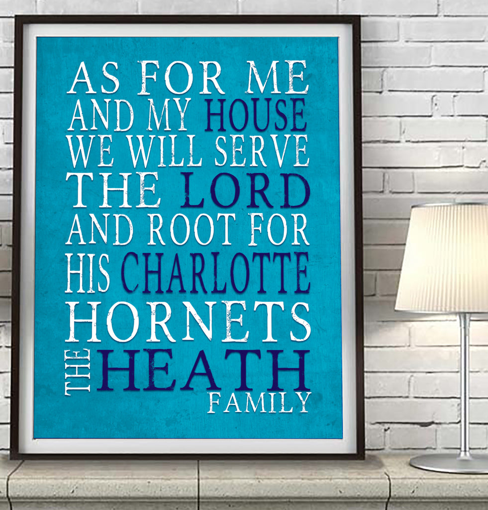 Charlotte Hornets basketball Personalized "As for Me" Art Print