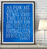 Chelsea FC football club Personalized "As for Me" Art Print