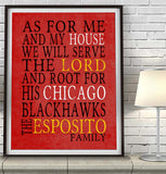 Chicago Blackhawks personalized "As for Me" Art Print