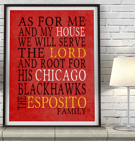 Chicago Blackhawks personalized "As for Me" Art Print