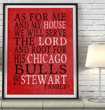 Chicago Bulls basketball Personalized "As for Me" Art Print