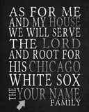 Chicago White Sox baseball Personalized "As for Me" Art Print