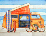 Choose Your Adventure- Vw Volkswagen Bike Surfboard Skateboard - Danny Phillips Fine Art Print, All Sizes