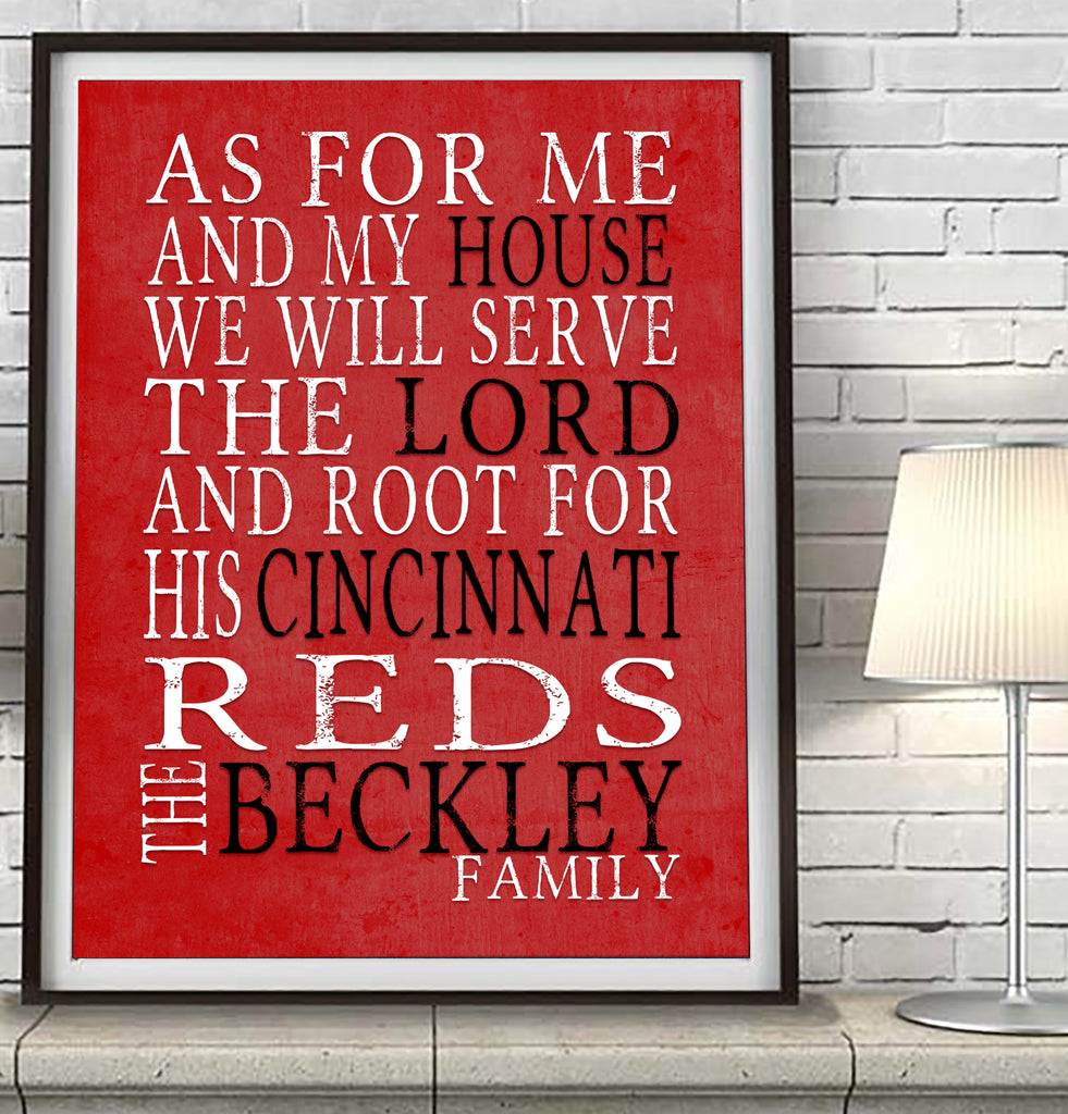 Cincinnati Reds baseball Personalized "As for Me" Art Print
