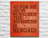 Cincinnati Bengals football Personalized "As for Me" Art Print