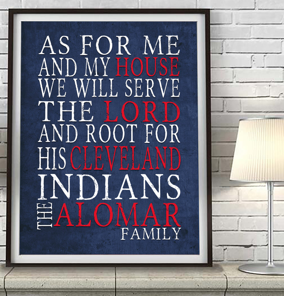 Cleveland Indians baseball Personalized "As for Me" Art Print