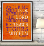 Clemson Tigers personalized "As for Me" Art Print