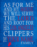 Los Angeles Clippers Personalized "As for Me" Art Print