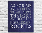 Colorado Rockies baseball Personalized "As for Me" Art Print