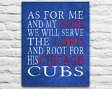 Chicago Cubs baseball Personalized "As for Me" Art Print