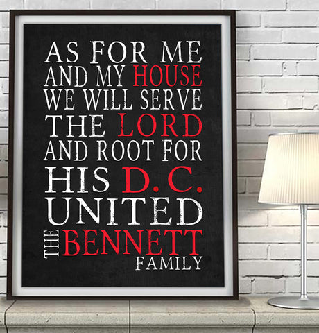 D.C. United SC Personalized "As for Me and My House" Art Print