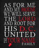 D.C. United SC Personalized "As for Me and My House" Art Print