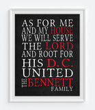 D.C. United SC Personalized "As for Me and My House" Art Print