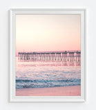 Sunrise Pier Dock Beach Photography Prints, Set of 2