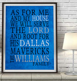 Dallas Mavericks basketball Personalized "As for Me" Art Print