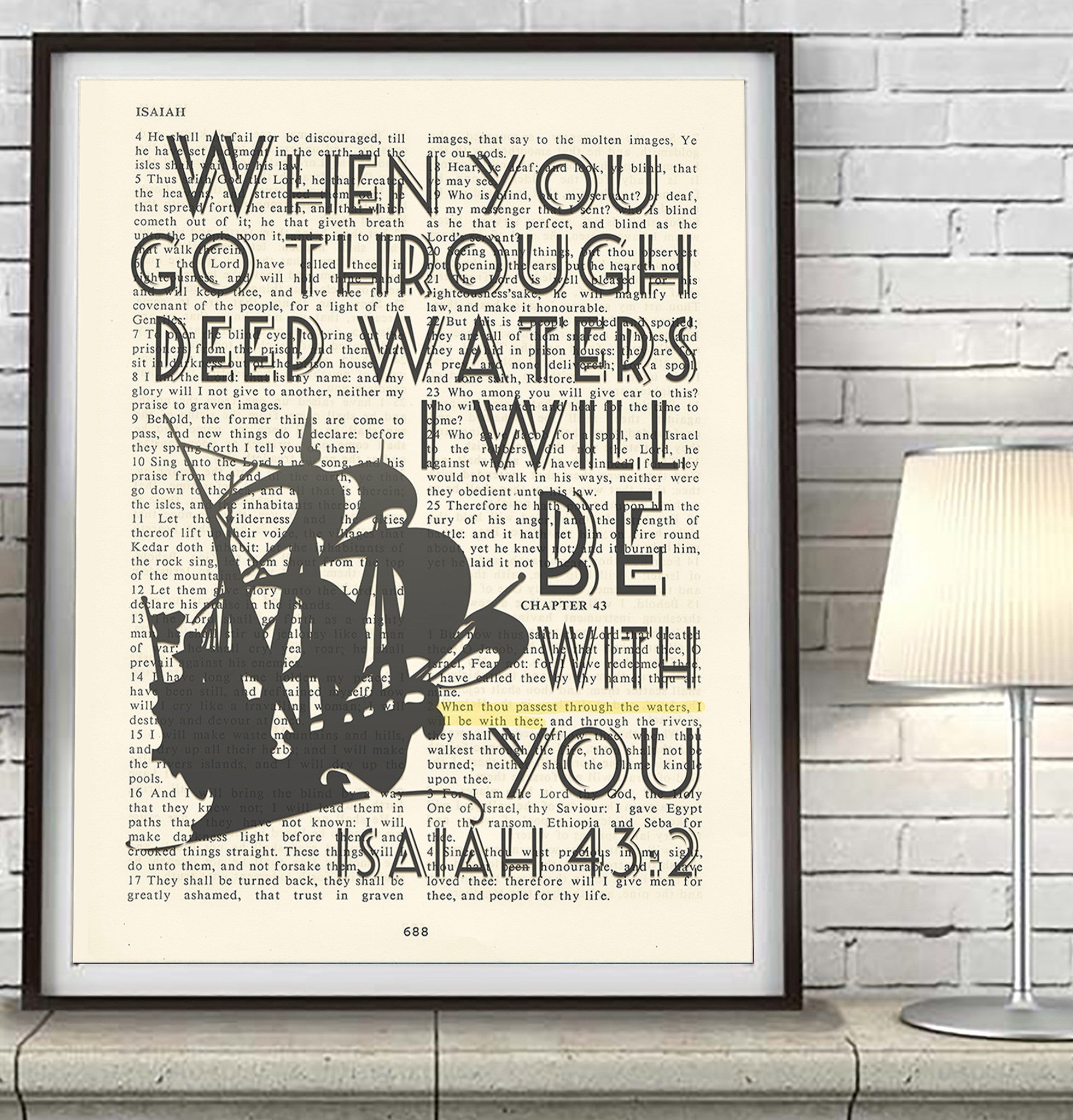 Isaiah 43 2 Bible Verse Coffee Travel Mug: when You Go Through Deep Waters  I Thermos Christian Gift Quote Tumbler/ Cup No. 5 