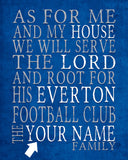 Everton FC Football Club Personalized "As for Me" Art Print