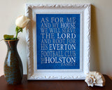 Everton FC Football Club Personalized "As for Me" Art Print